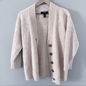 fuzzy sherpa cardigan sweater